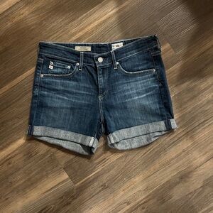 AG Adriano Goldschmied Dark Blue Denim Shorts